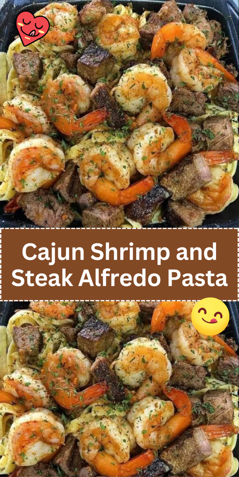Cajun Shrimp and Steak Alfredo Pasta