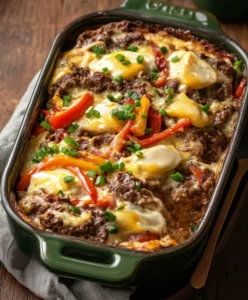 Philly Cheese Steak Casserole