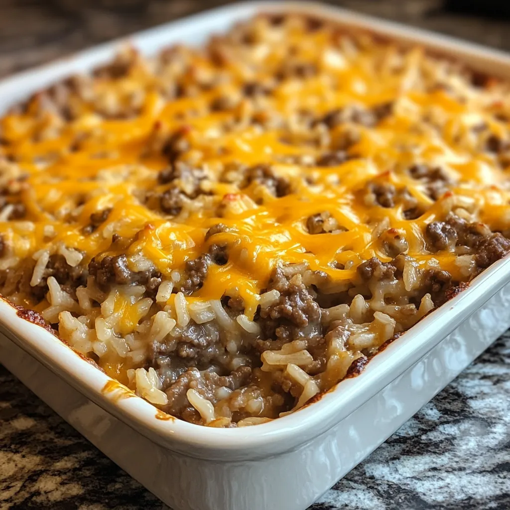 Cheesy Hamburger Rice Casserole