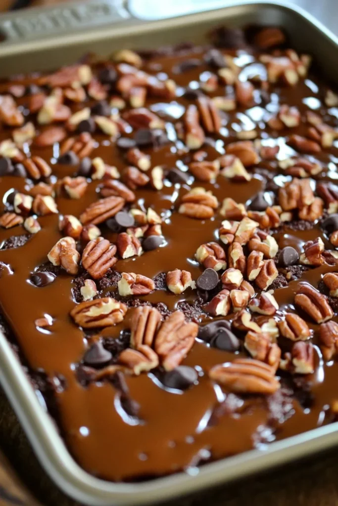 Easy Texas Turtle Sheet Cake