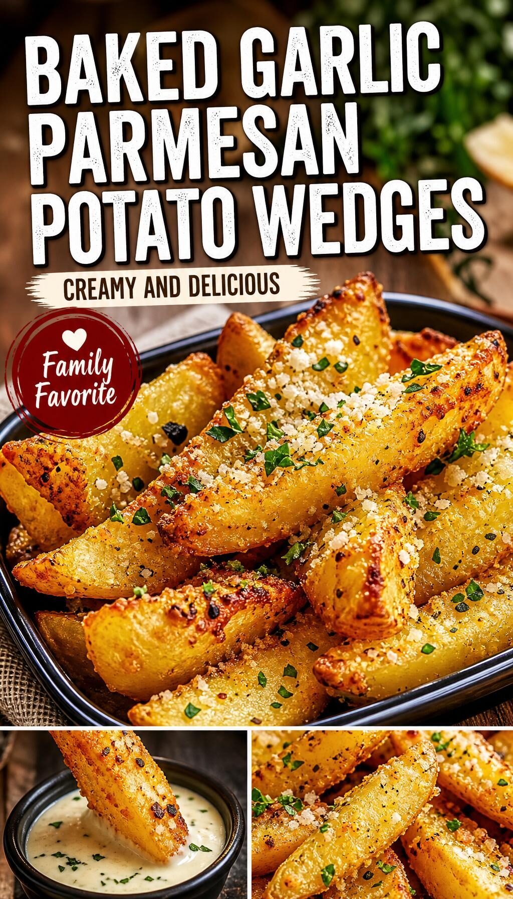 Baked Garlic Parmesan Potato Wedges