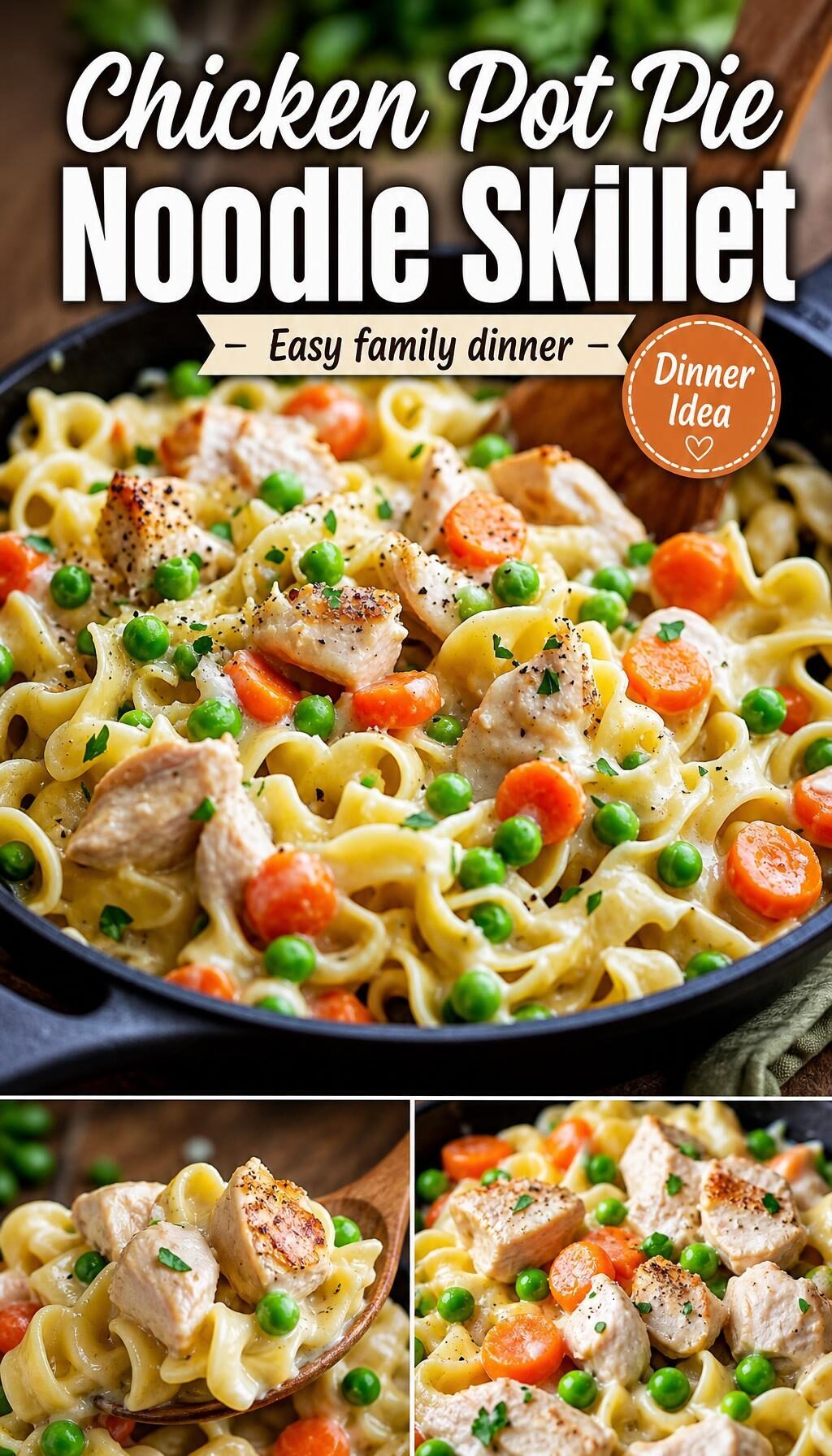 Chicken Pot Pie Noodle Skillet
