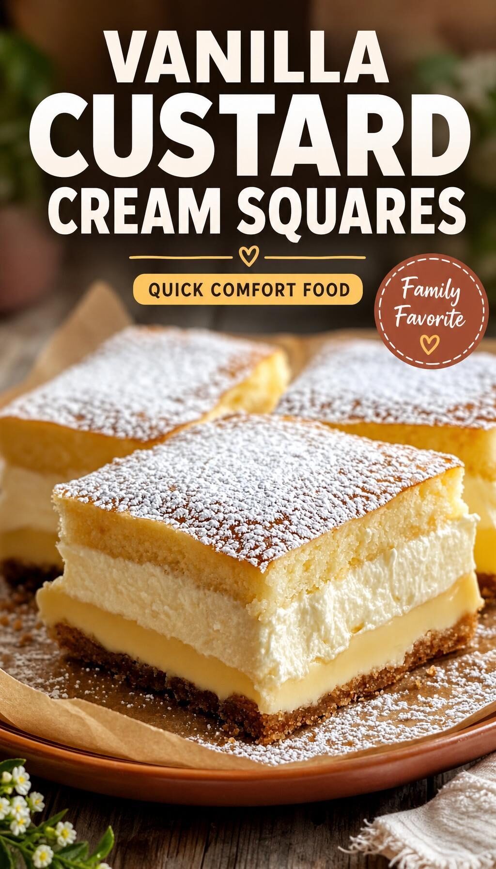 Vanilla Custard Cream Squares