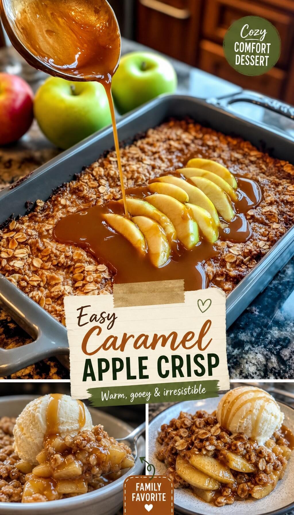 Easy Caramel Apple Oatmeal Bake