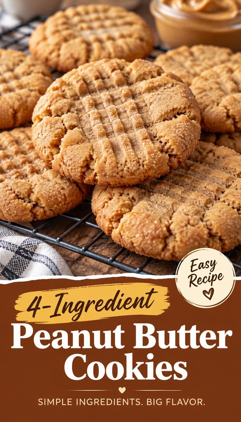 The Easiest Cookies You’ll Ever Make – 4-Ingredient Peanut Butter Cookies